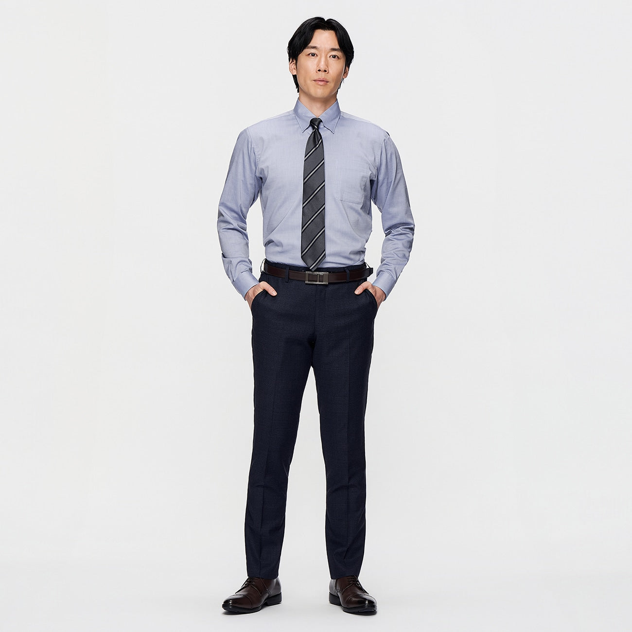 REDA Super Stretch Glen-plaid Pants - Navy_02