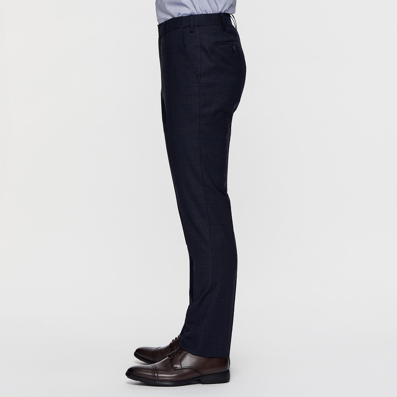 REDA Super Stretch Glen-plaid Pants - Navy_04