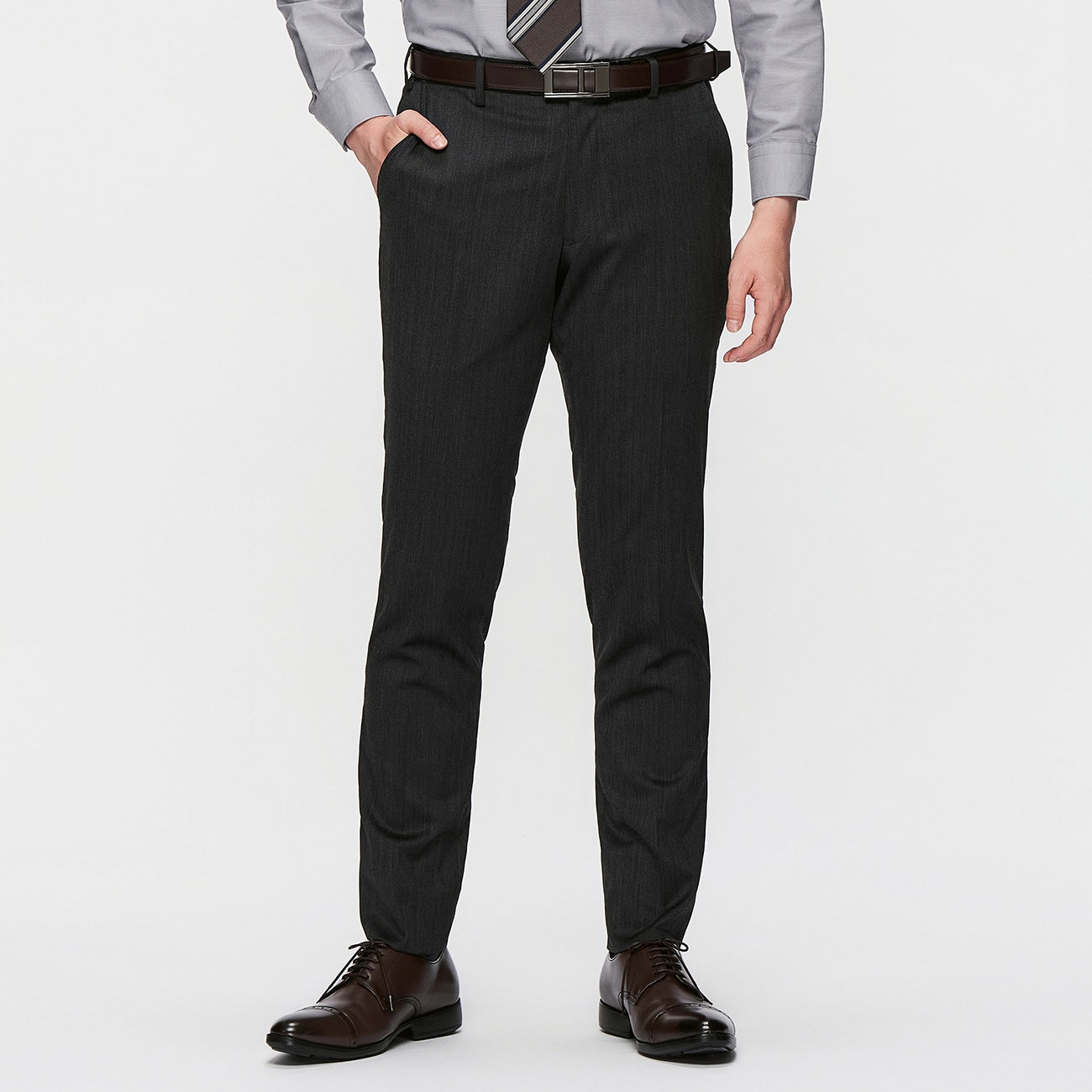 Washable Wrinkle-resistant Stretch Wool Blend Tapered Pants_01