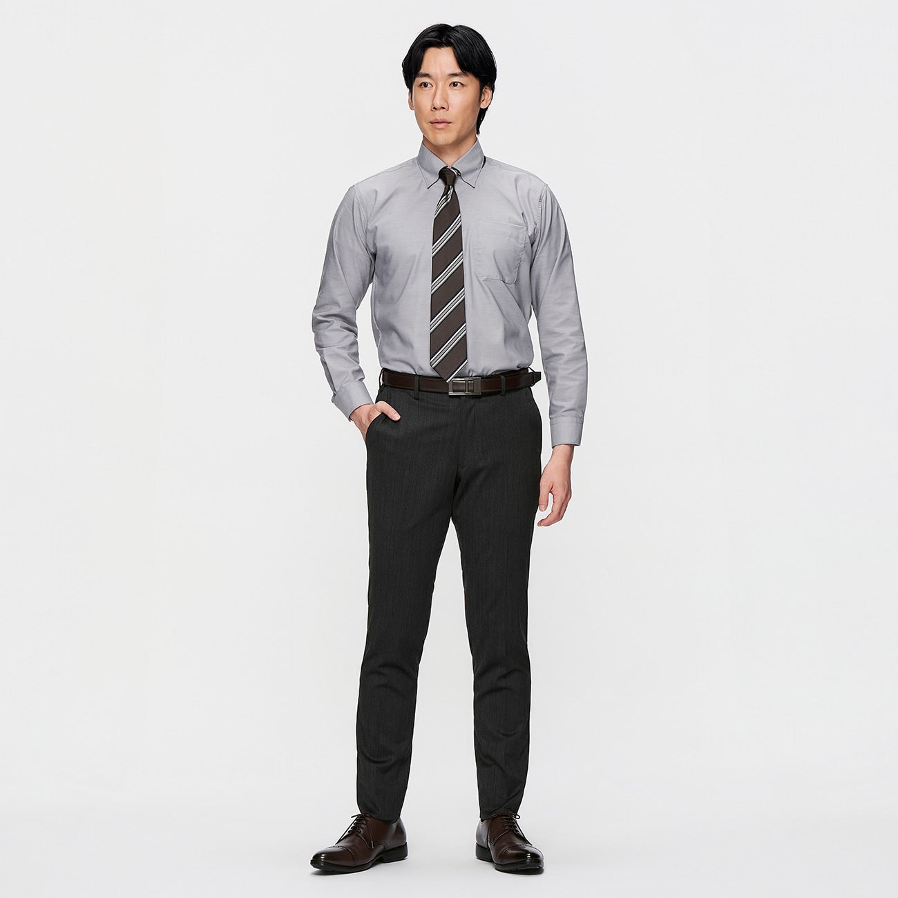 Washable Wrinkle-resistant Stretch Wool Blend Tapered Pants_02