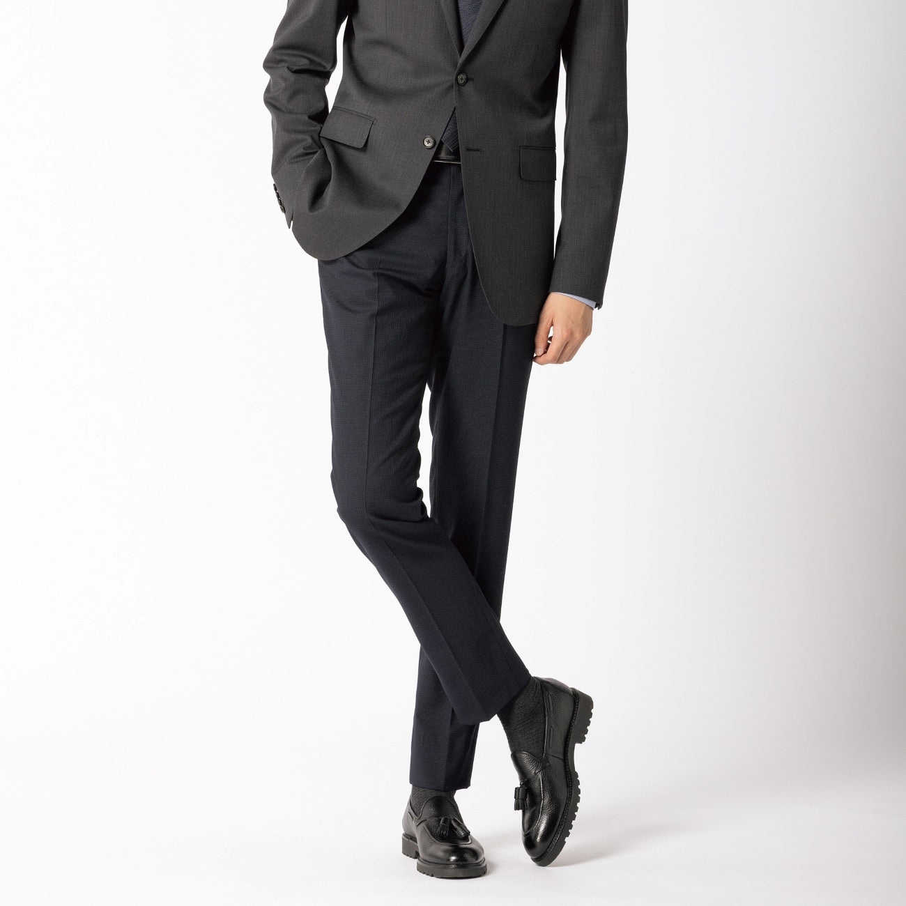 Washable Wrinkle-resistant Super Stretch Wool Blend Tapered Pants_01