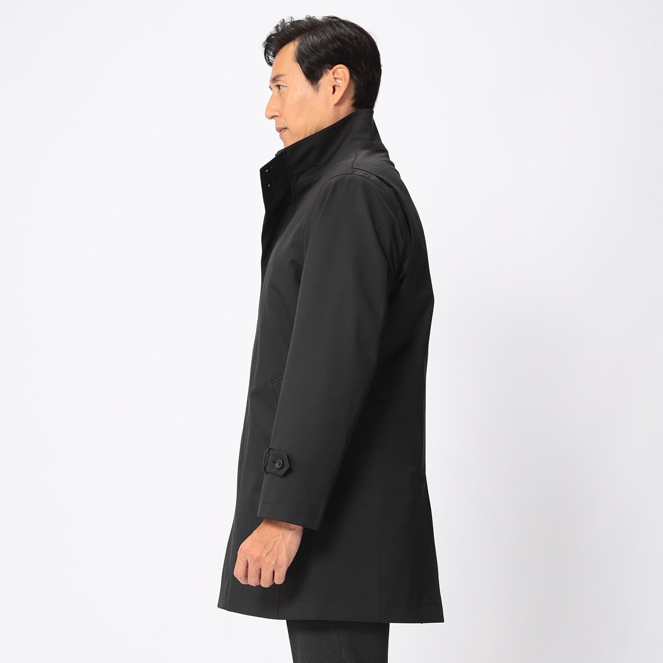 Water Repellent Stretch Lightweight Black Coat