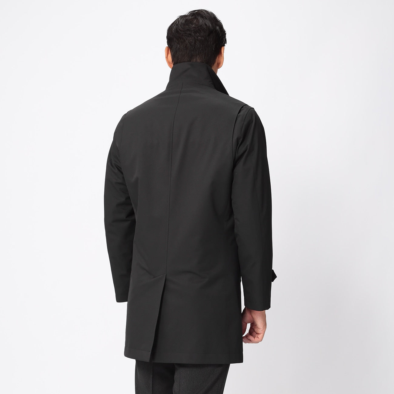 Water Repellent Stretch Lightweight Black Coat_04