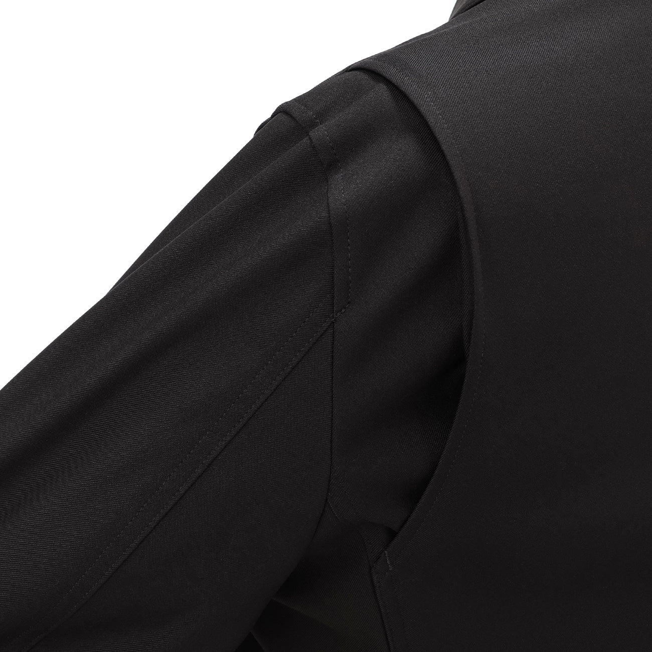 保暖拨水弹力防风翻立领 大衣 - 黑色_12