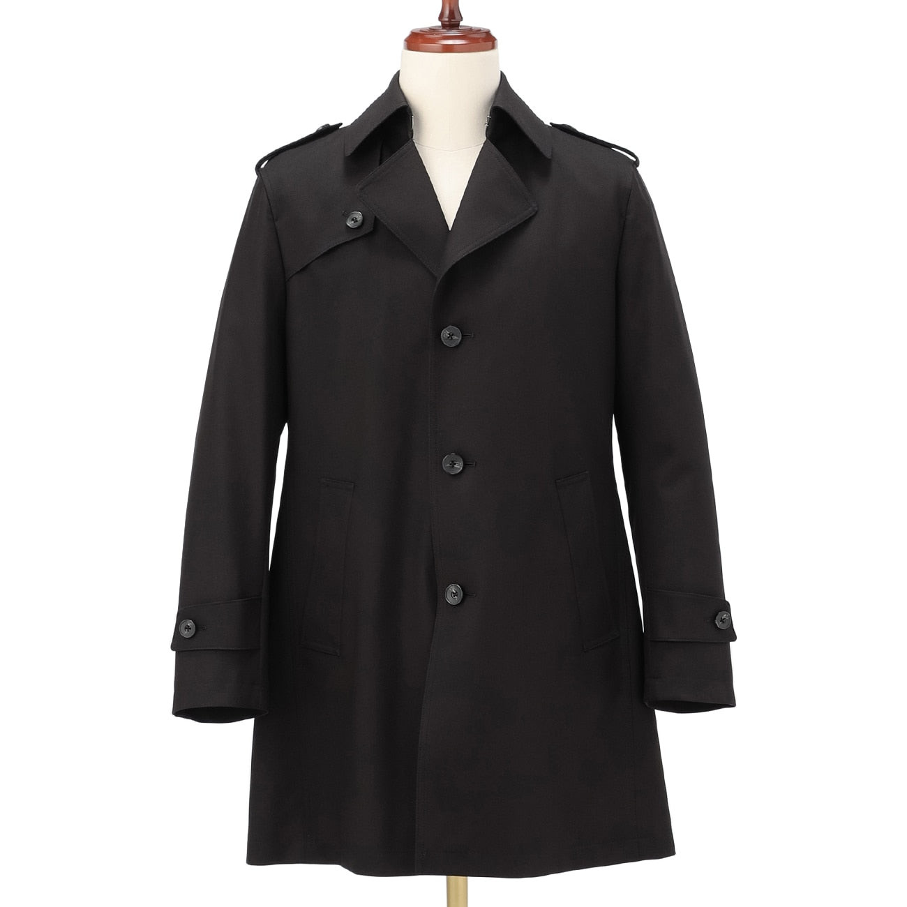 保暖防水弹力防风风衣 - 黑色_05