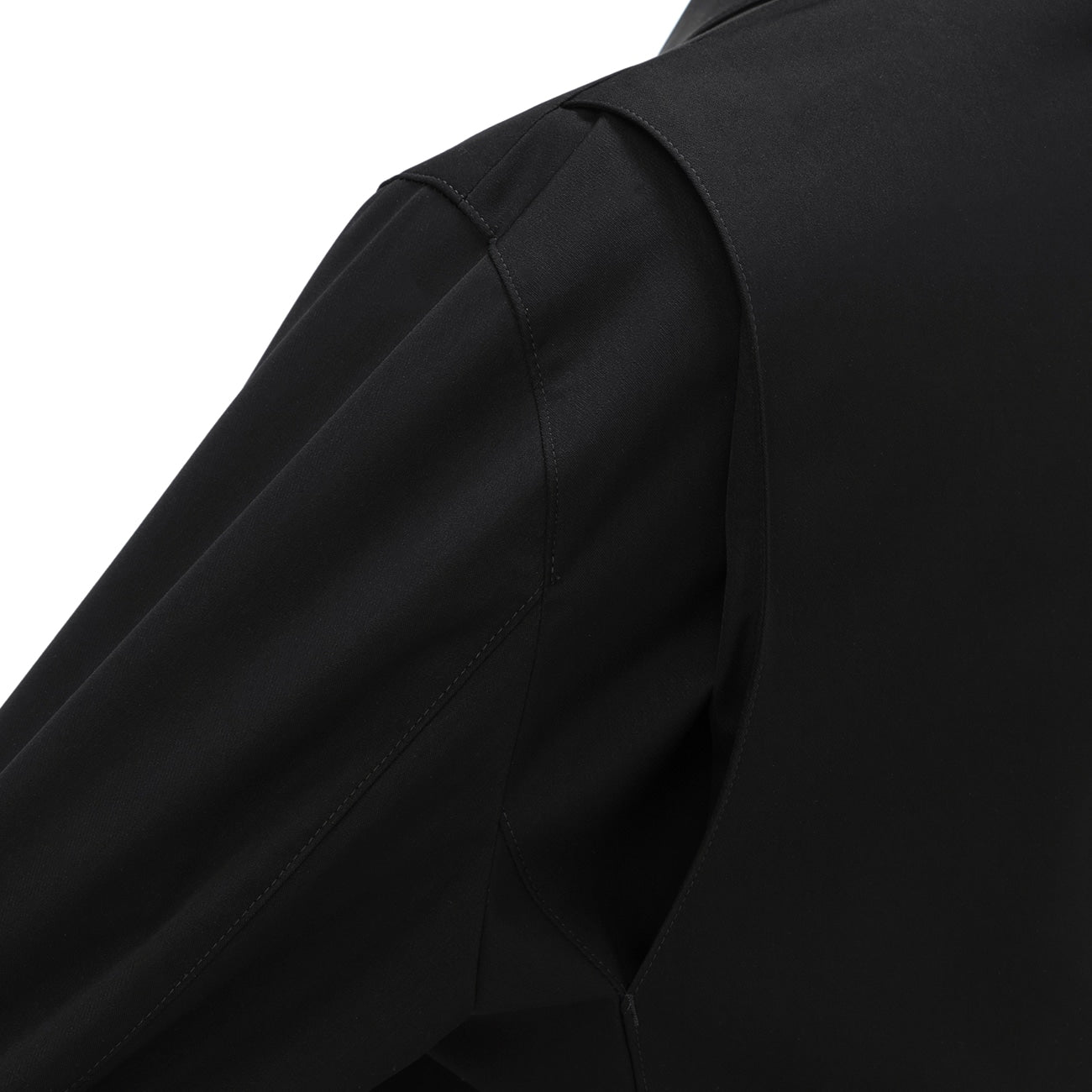 Japanese-Fabric Water-Repellent轻量款式 翻立领 大衣 - 黑色_12