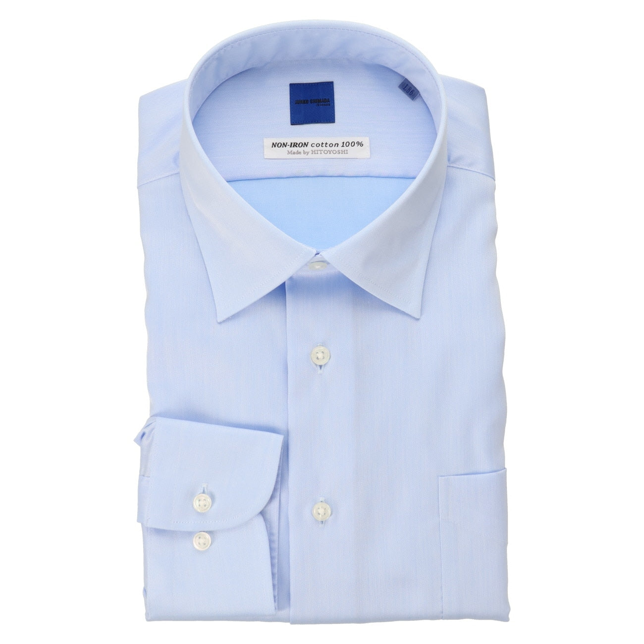 HITOYOSHI Non-iron Cotton Spread Collar Shirt - Blue_01