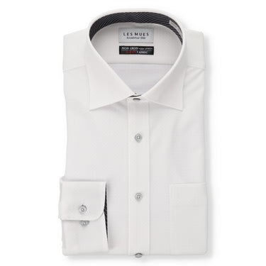 Japanese Fabric Non-iron Spread Collar Shirt -White -01