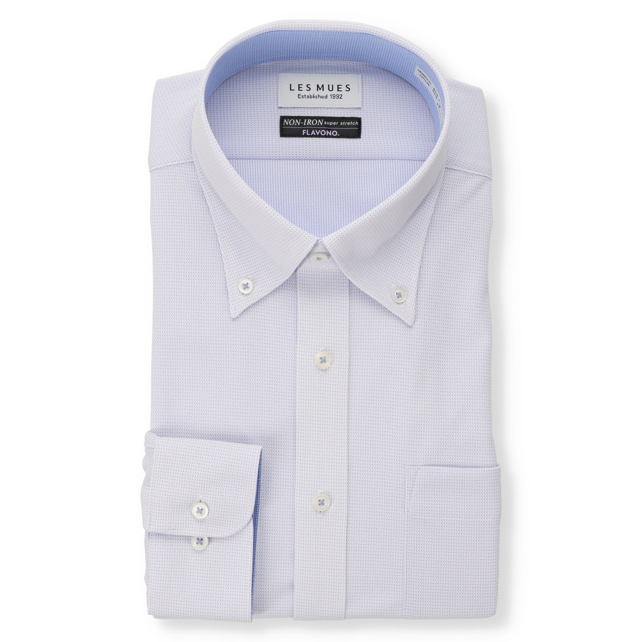 Non-iron Super Stretch Button-down Shirt - Blue_01