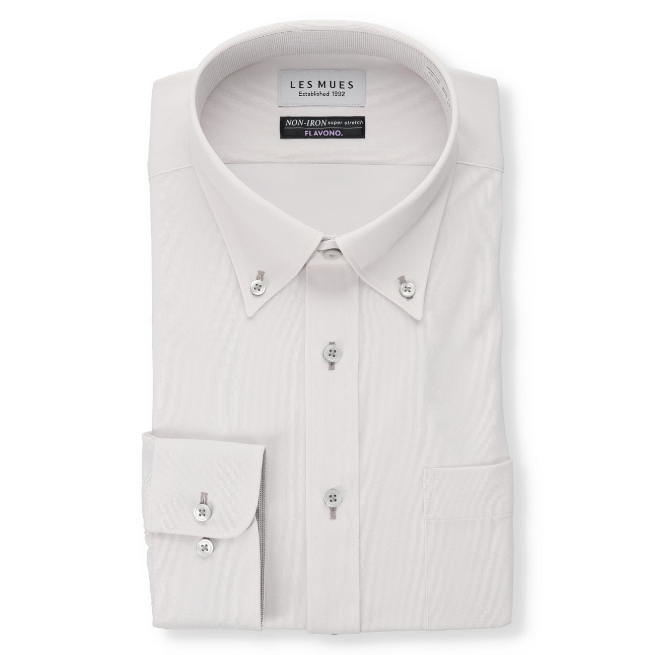 Non-iron Super Stretch Button-down Shirt - Gray_01