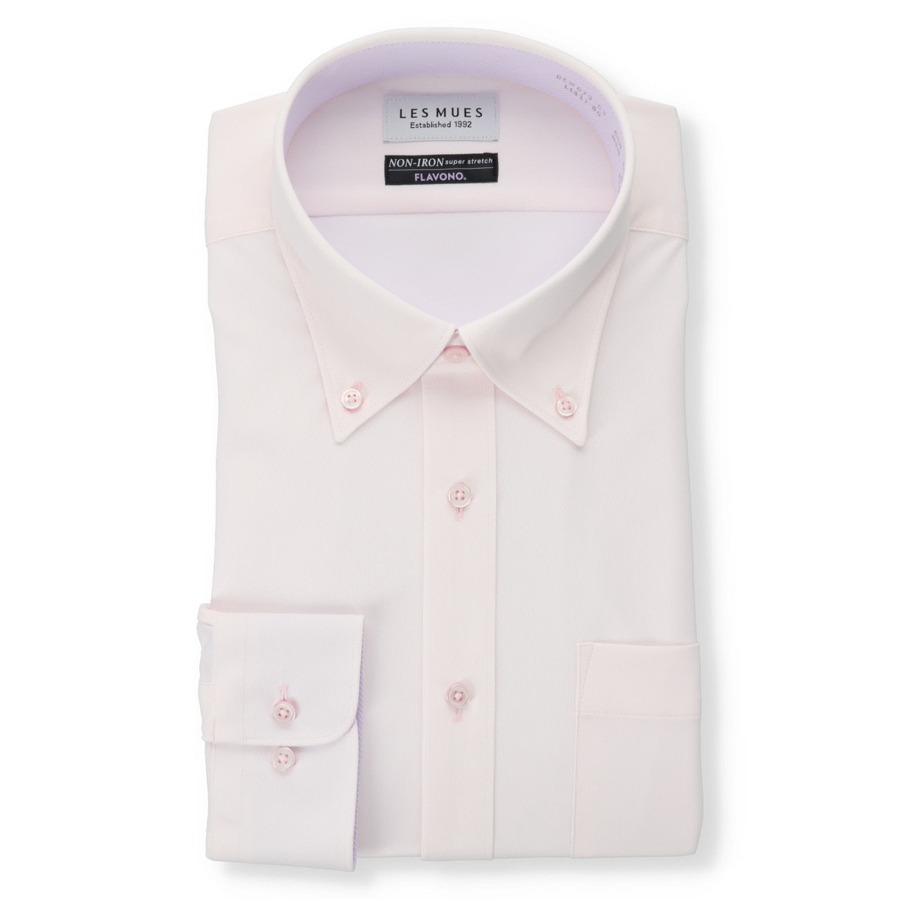 Non-iron Super Stretch Button-down Shirt - Pink_01