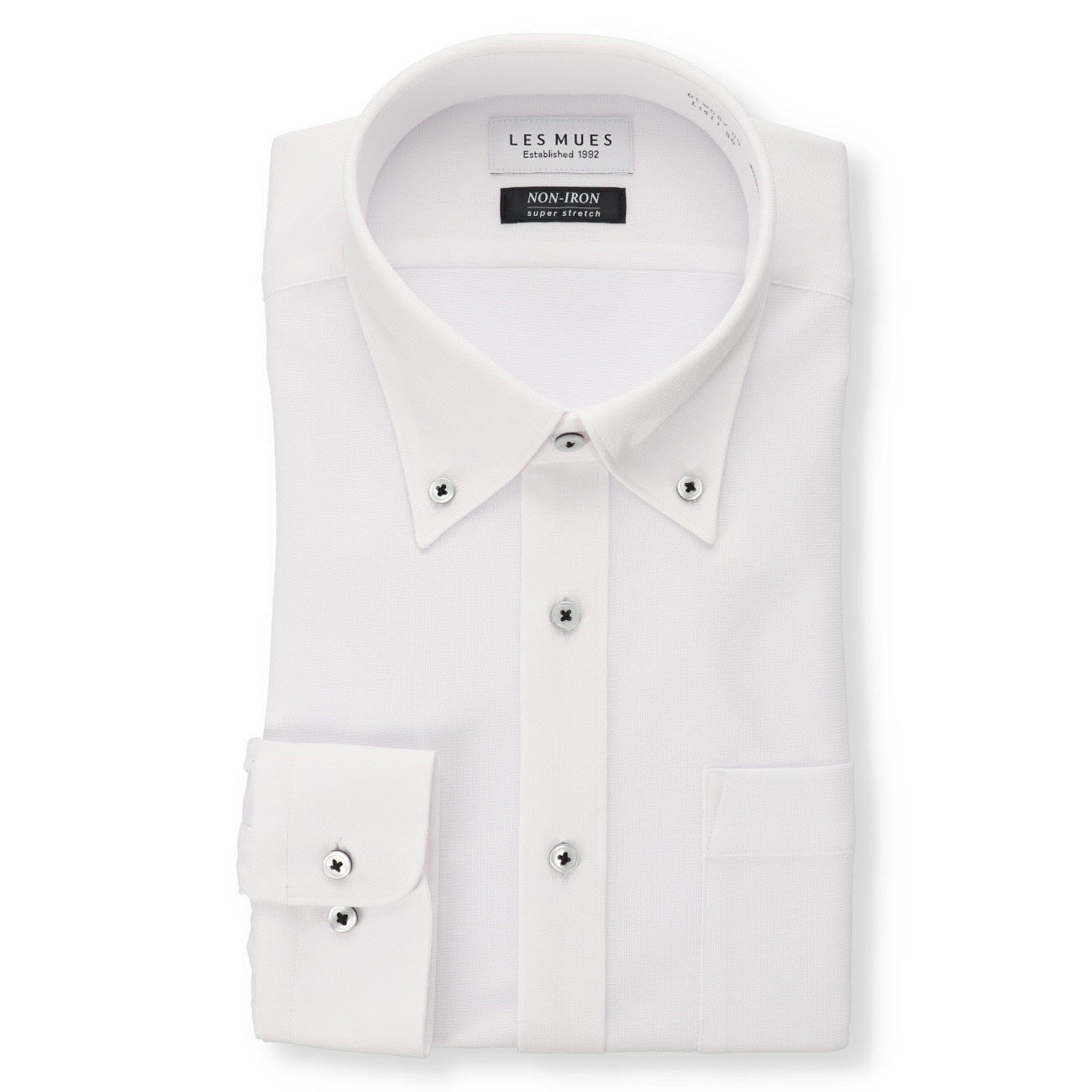 Non-iron Super Stretch Button-down Shirt - White_01
