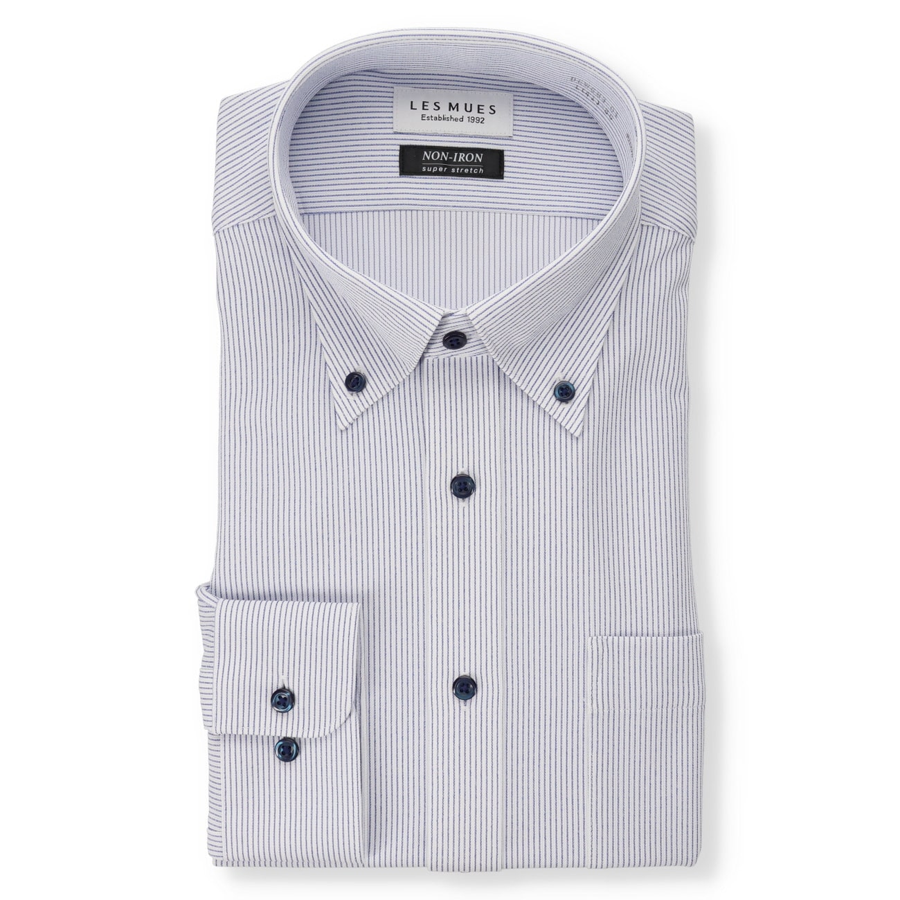Non-iron Super Stretch Button-down Shirt - Blue_01