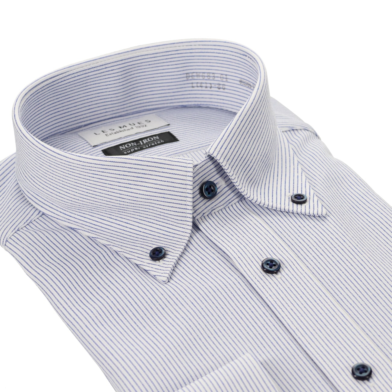 Non-iron Super Stretch Button-down Shirt - Blue_03