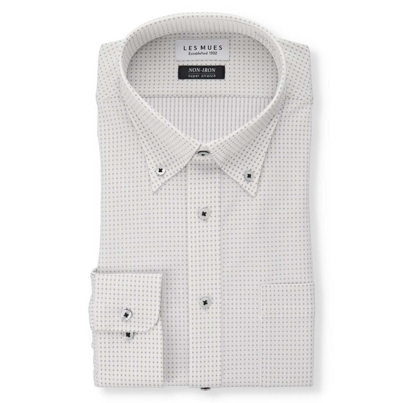 Non-iron Super Stretch Button-down Shirt - Gray_01