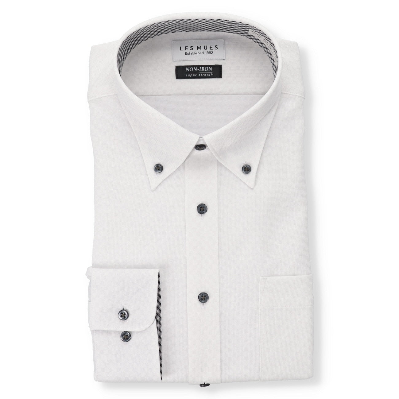 Non-iron Super Stretch Button-down Shirt - Gray_01