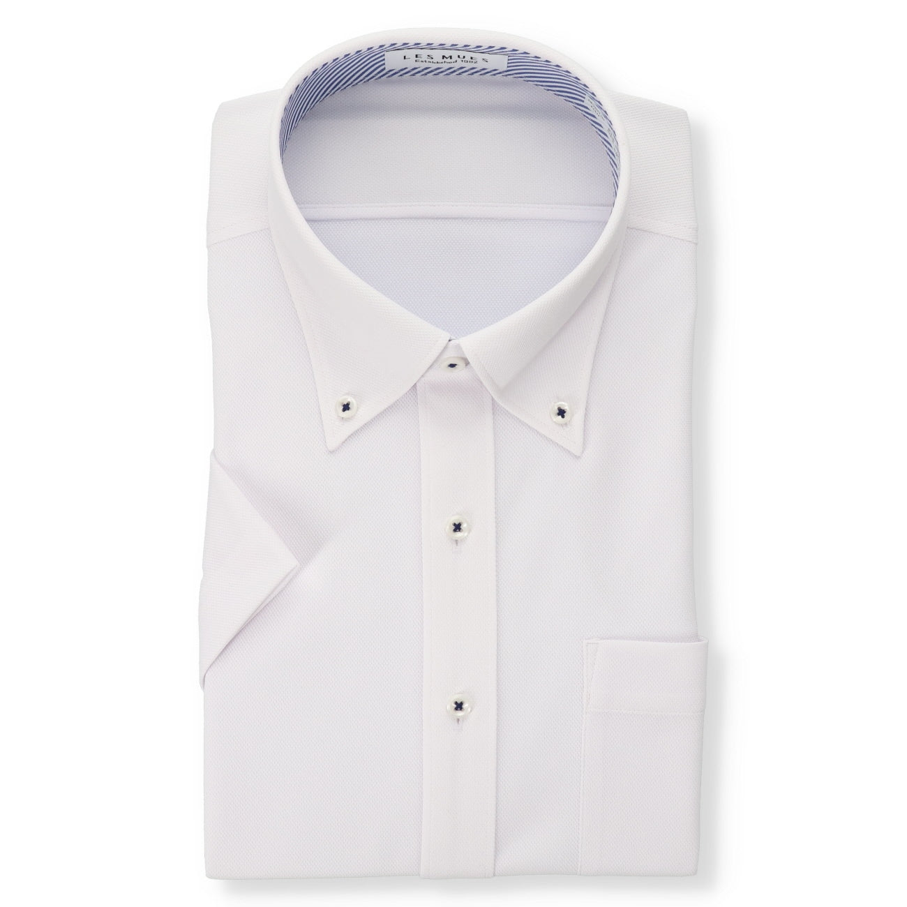 Japanese Fabric Aircool Non-iron Button-down Short Sleeve Shirt - White_01