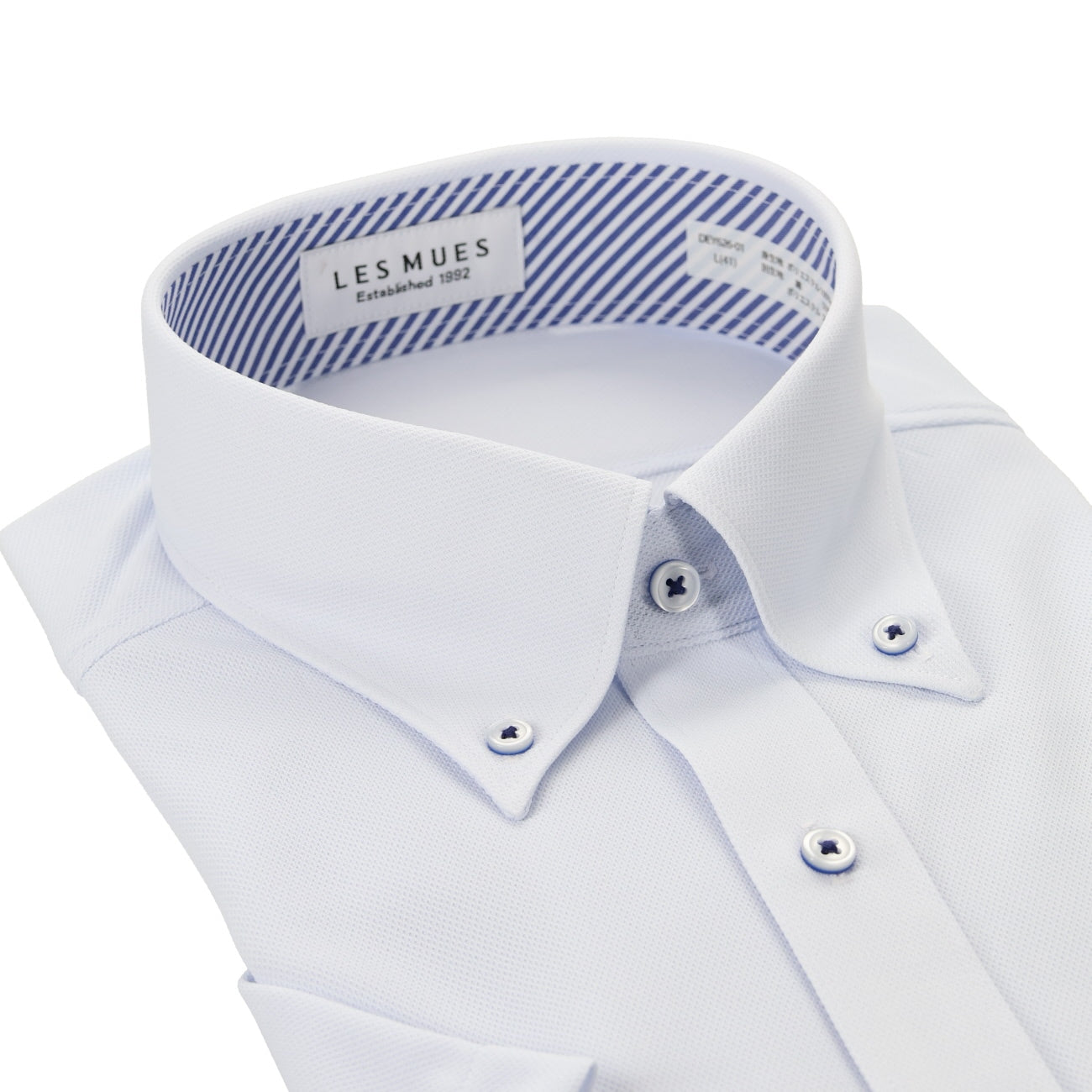 Japanese Fabric Aircool Non-iron Button-down Short Sleeve Shirt - Blue_03