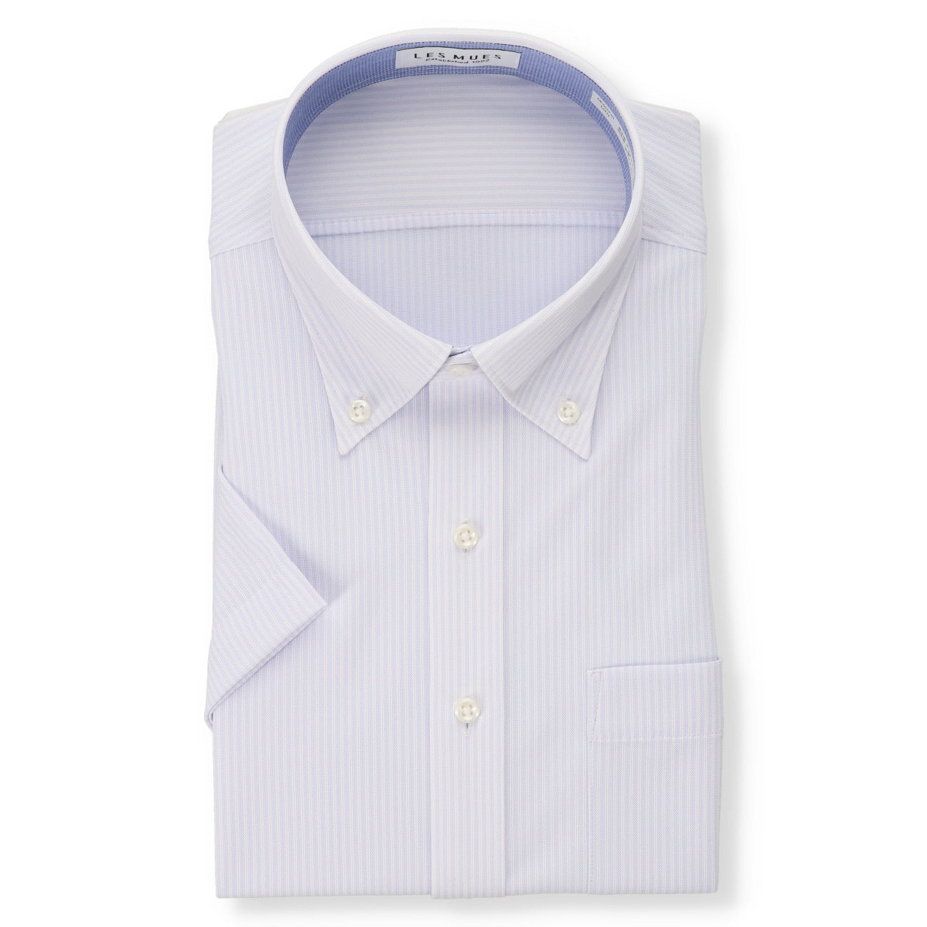 Japanese Fabric Aircool Non-iron Button-down Short Sleeve Shirt - Blue_01