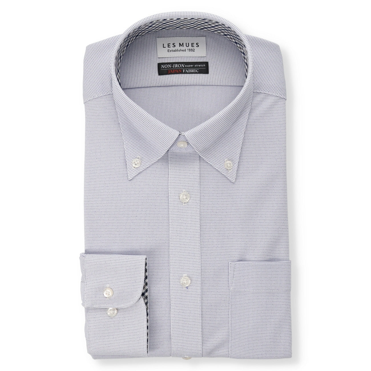 Japanese Fabric Non-iron Button-down Shirt - Blue_01