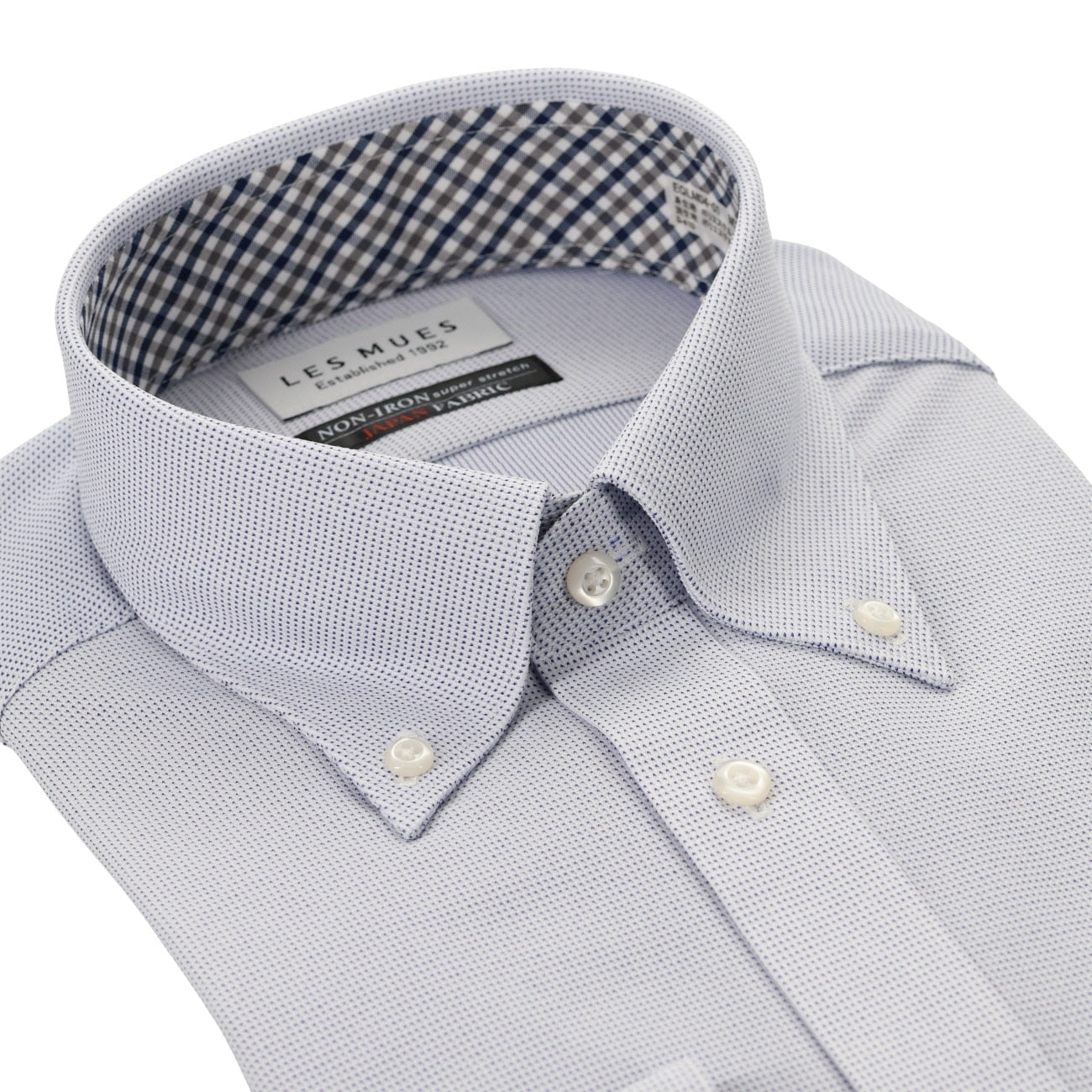 Japanese Fabric Non-iron Button-down Shirt - Blue_03