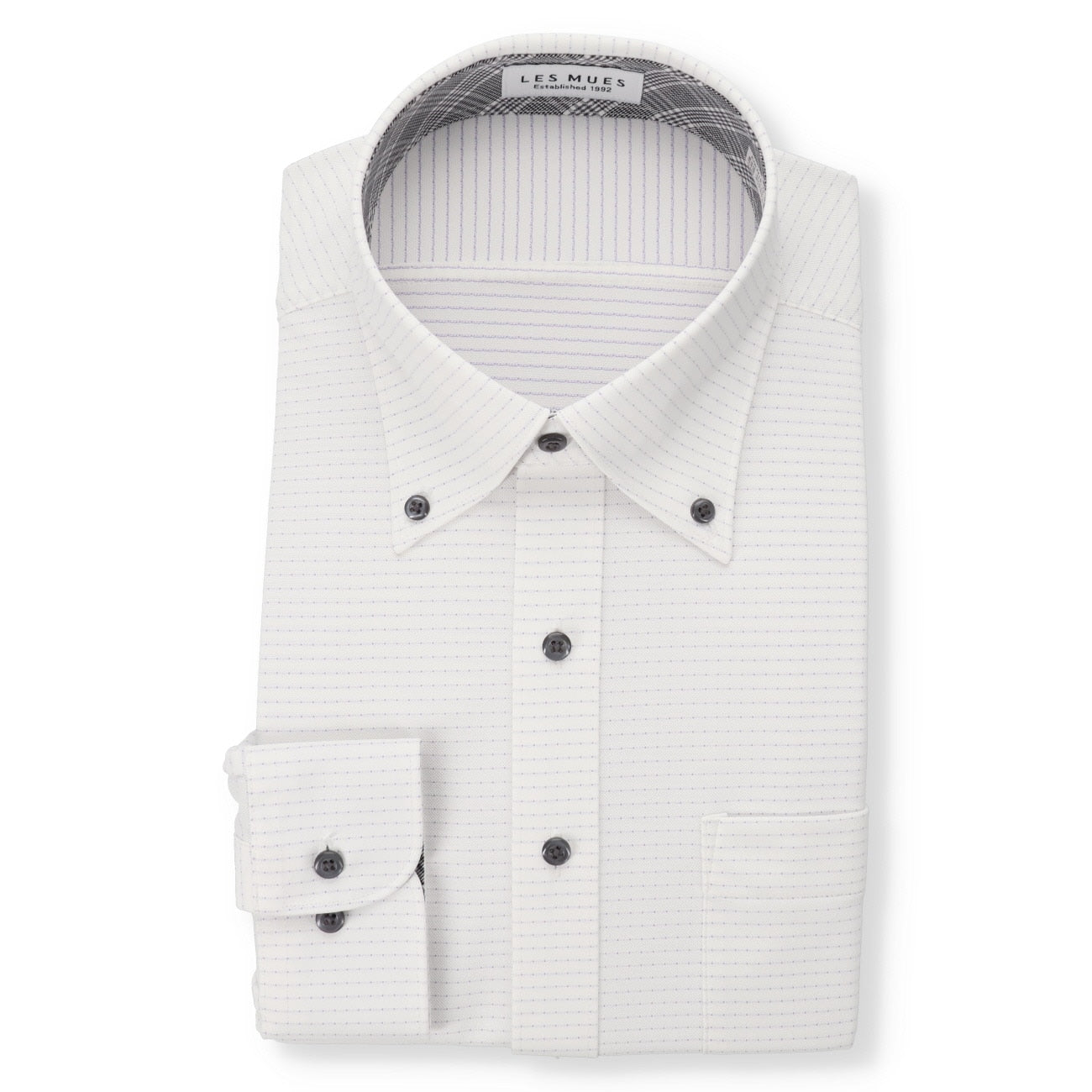 Japanese Fabric Aircool Non-iron Super Stretch Button-down Shirt - Lavender_01