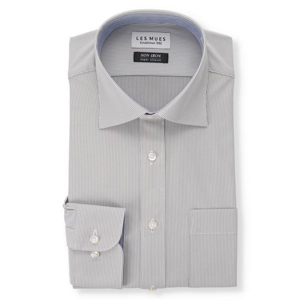 Non-Iron Super Stretch Spread Collar Shirt - Gray [A09_EQLM2502