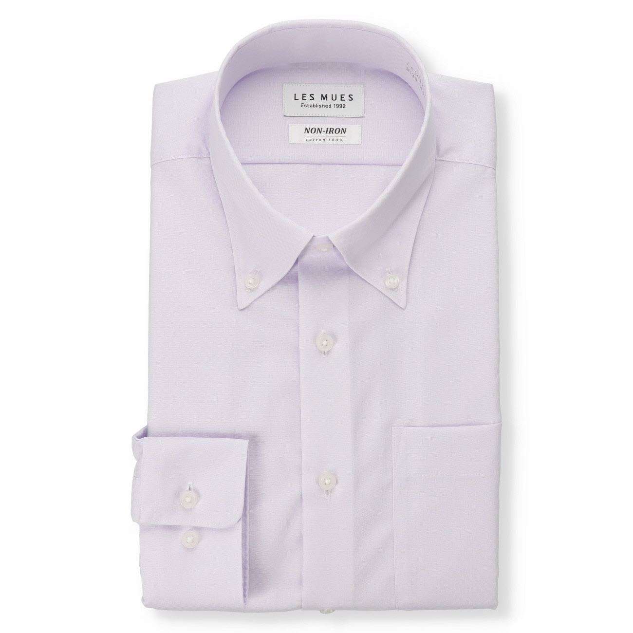 Non-iron Cotton Button-down Collar Shirt - Lavender_01