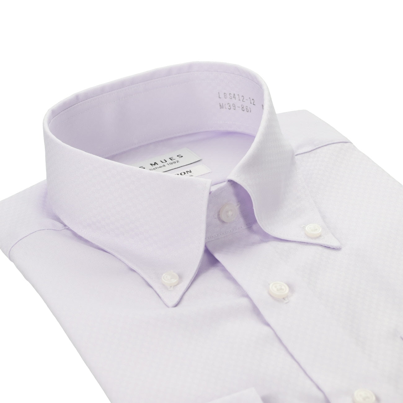 Non-iron Cotton Button-down Collar Shirt - Lavender_03