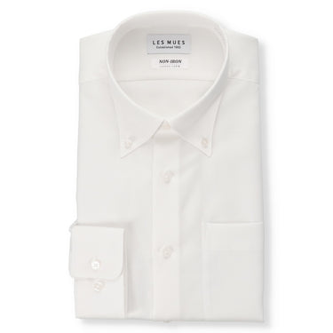 Non-iron Cotton Button-down Collar Shirt - White_01