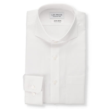 Non-iron Cotton Cutaway Shirt - White -01