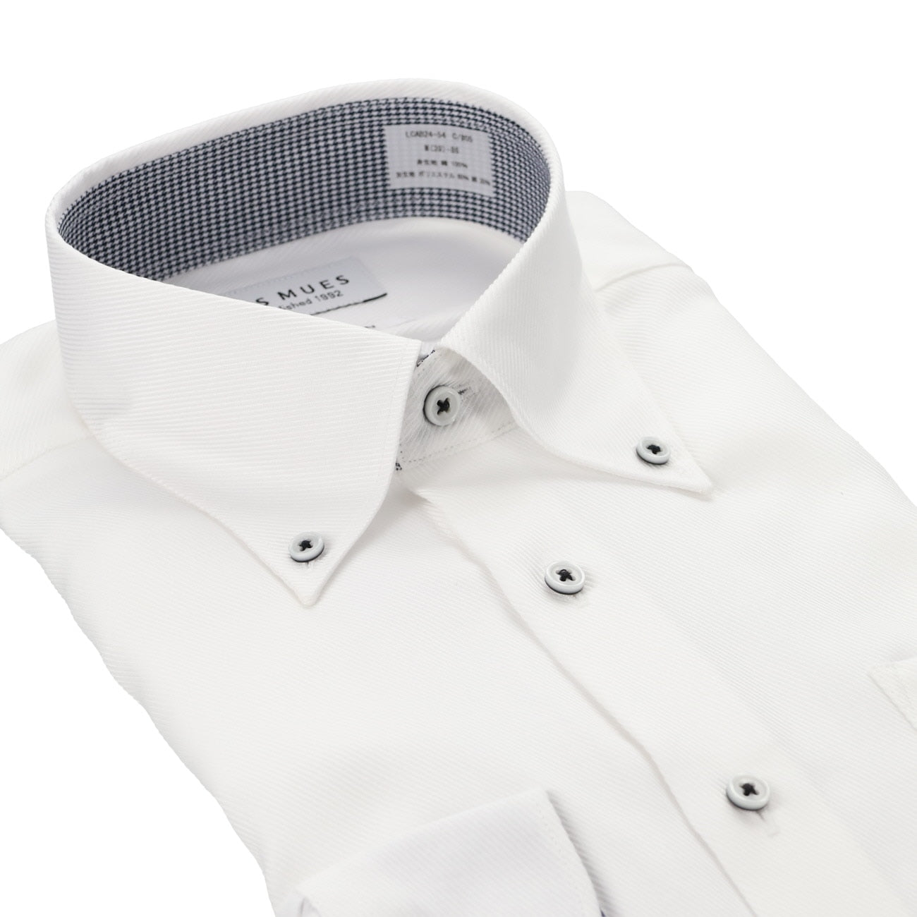 Non-iron Cotton Button-down Shirt - White -03