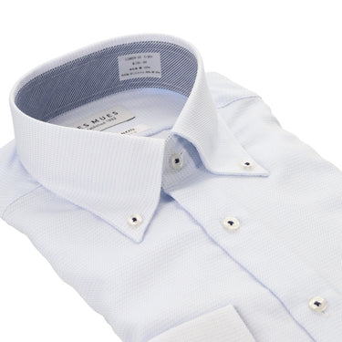 Non-iron Cotton Button-down Shirt - Blue -03