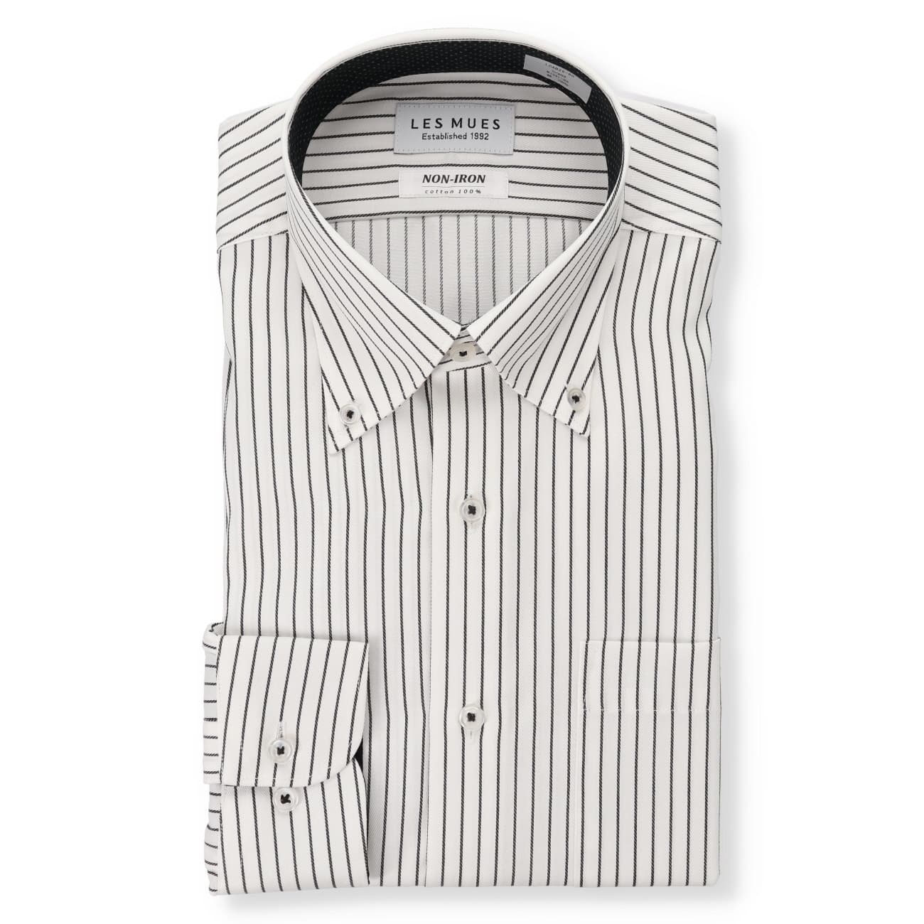 免燙棉質鈕扣鈕扣領 衫 -灰