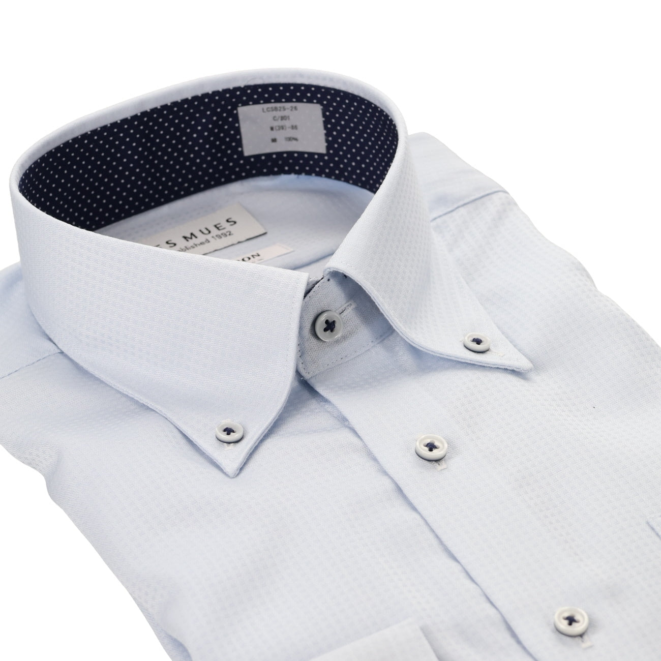 Non-iron Cotton Button-down Collar Shirt - Blue_03