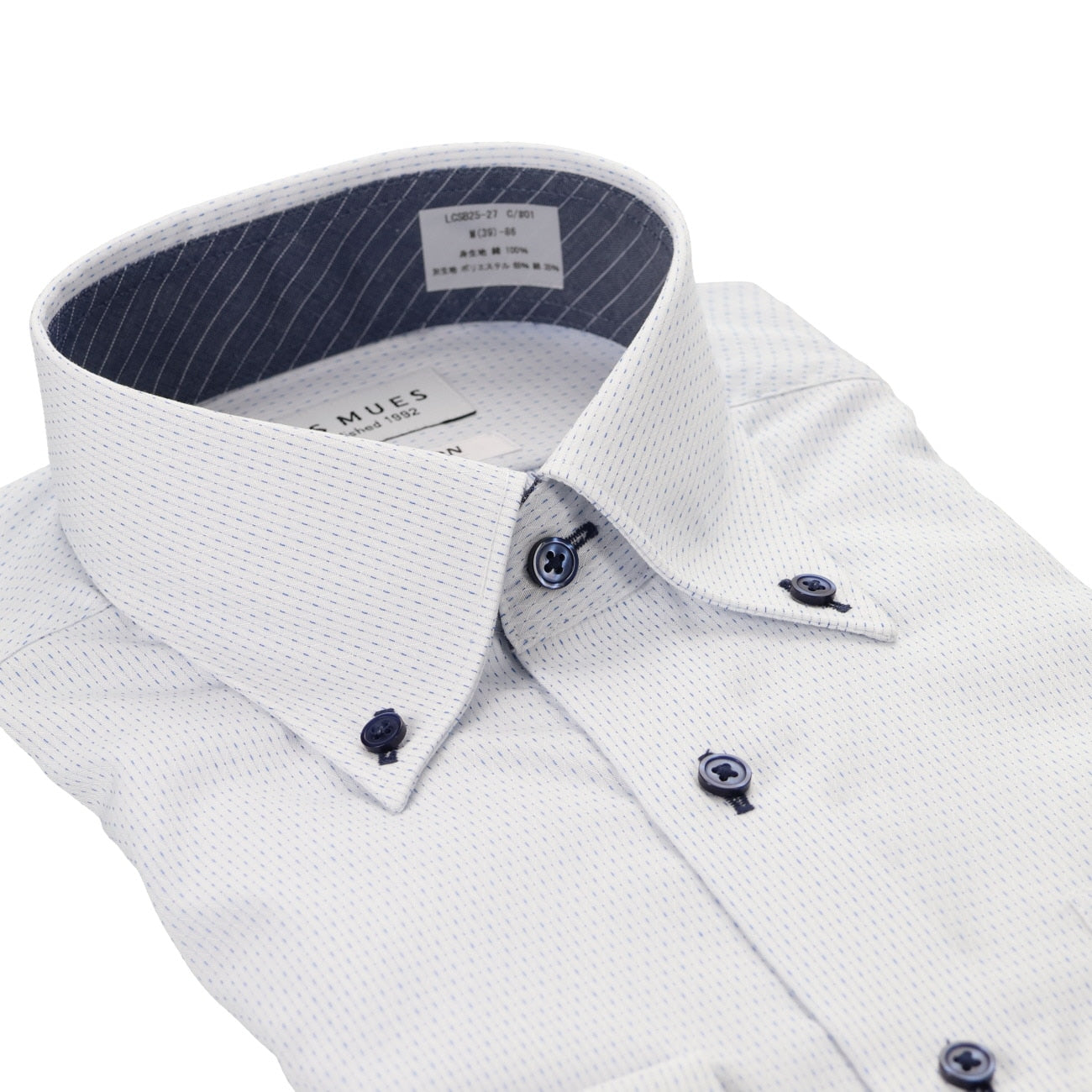 Non-iron Cotton Button-down Collar Shirt - Blue_03