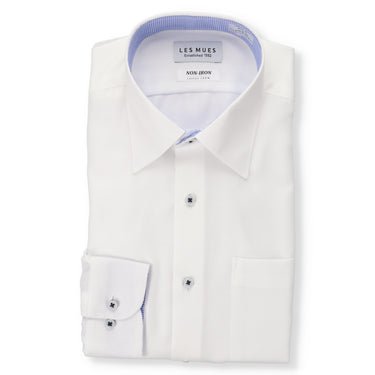 Non-iron Cotton Point Collar Shirt - White_01