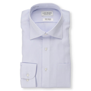 Non-iron Cotton Spread Collar Shirt - Blue_01