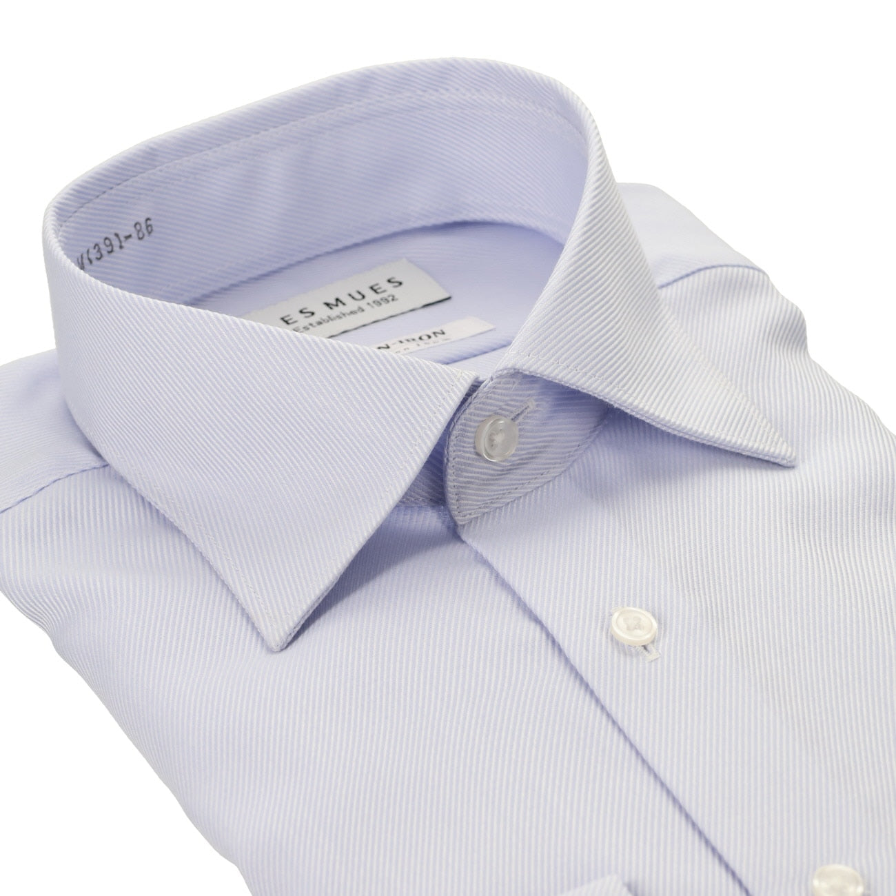 Non-iron Cotton Spread Collar Shirt - Blue_03