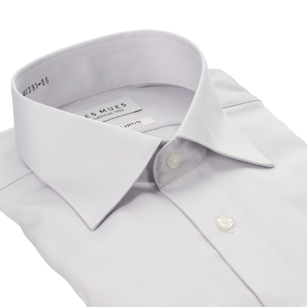 Non-iron Cotton Spread Collar Shirt - Gray_03