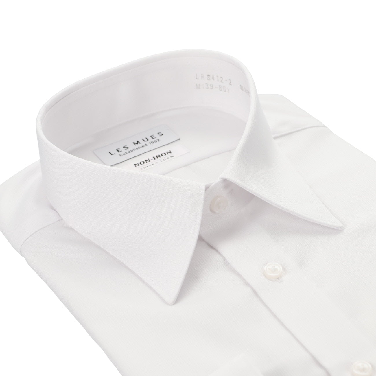 Non-iron Cotton Point Collar Shirt - White_03