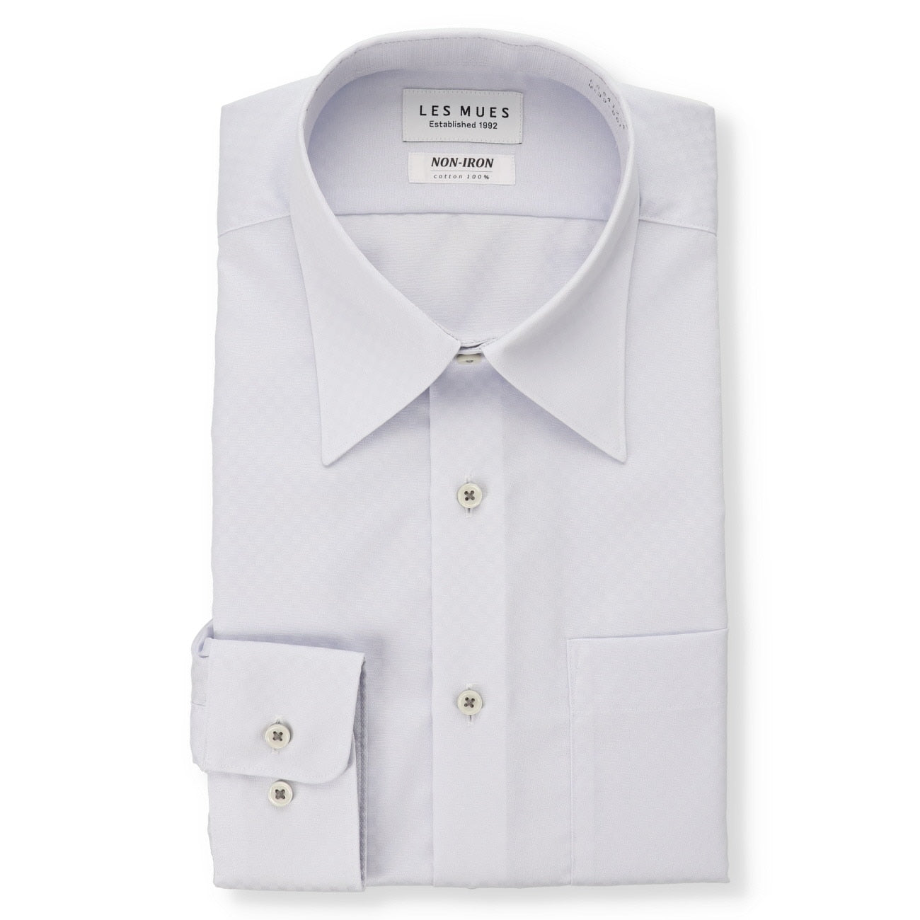 Non-iron Cotton Point Collar Shirt - Blue_01