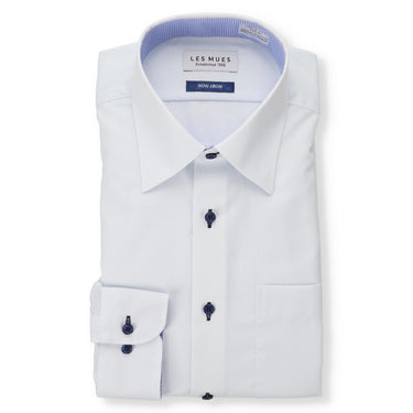 Non-iron Point Collar shirt - Blue_01