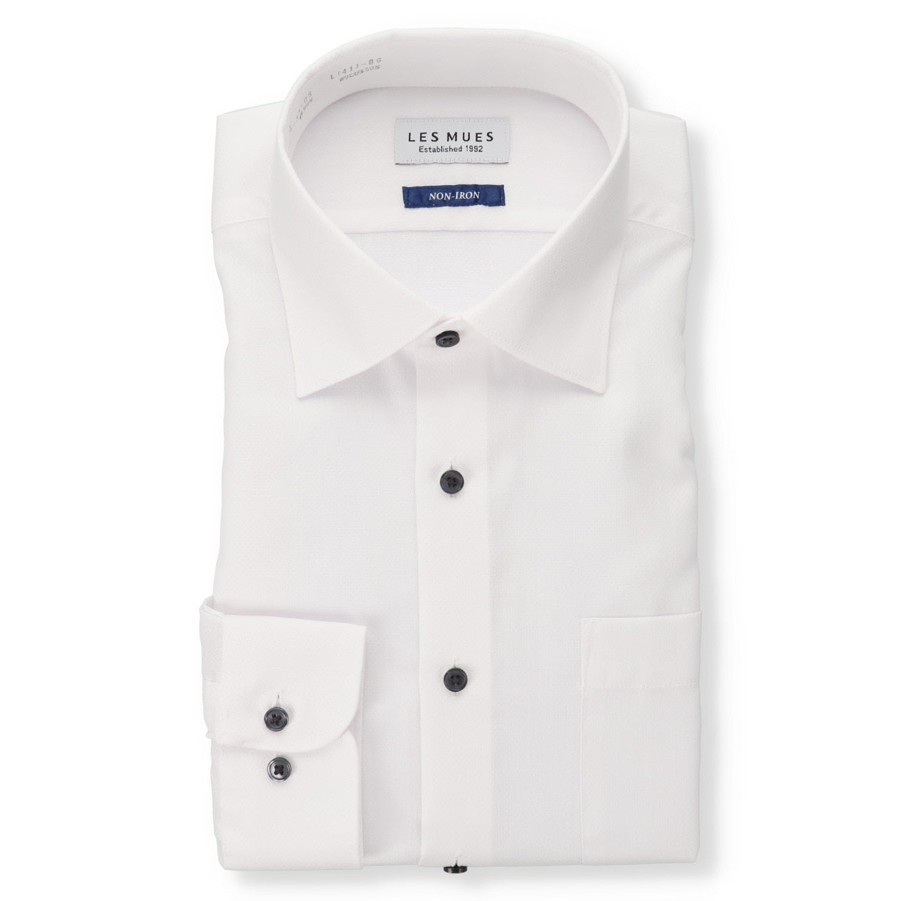 Non-iron Spread Collar Shirt - White_01