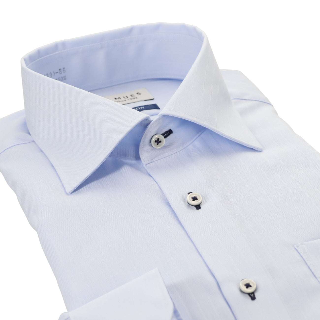 Non-iron Spread Collar shirt - Blue_03