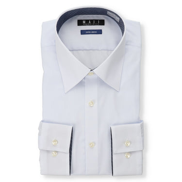 Non-iron Point Collar Slim Shirt - Blue_01