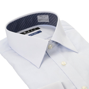 Non-iron Point Collar Slim Shirt - Blue_03