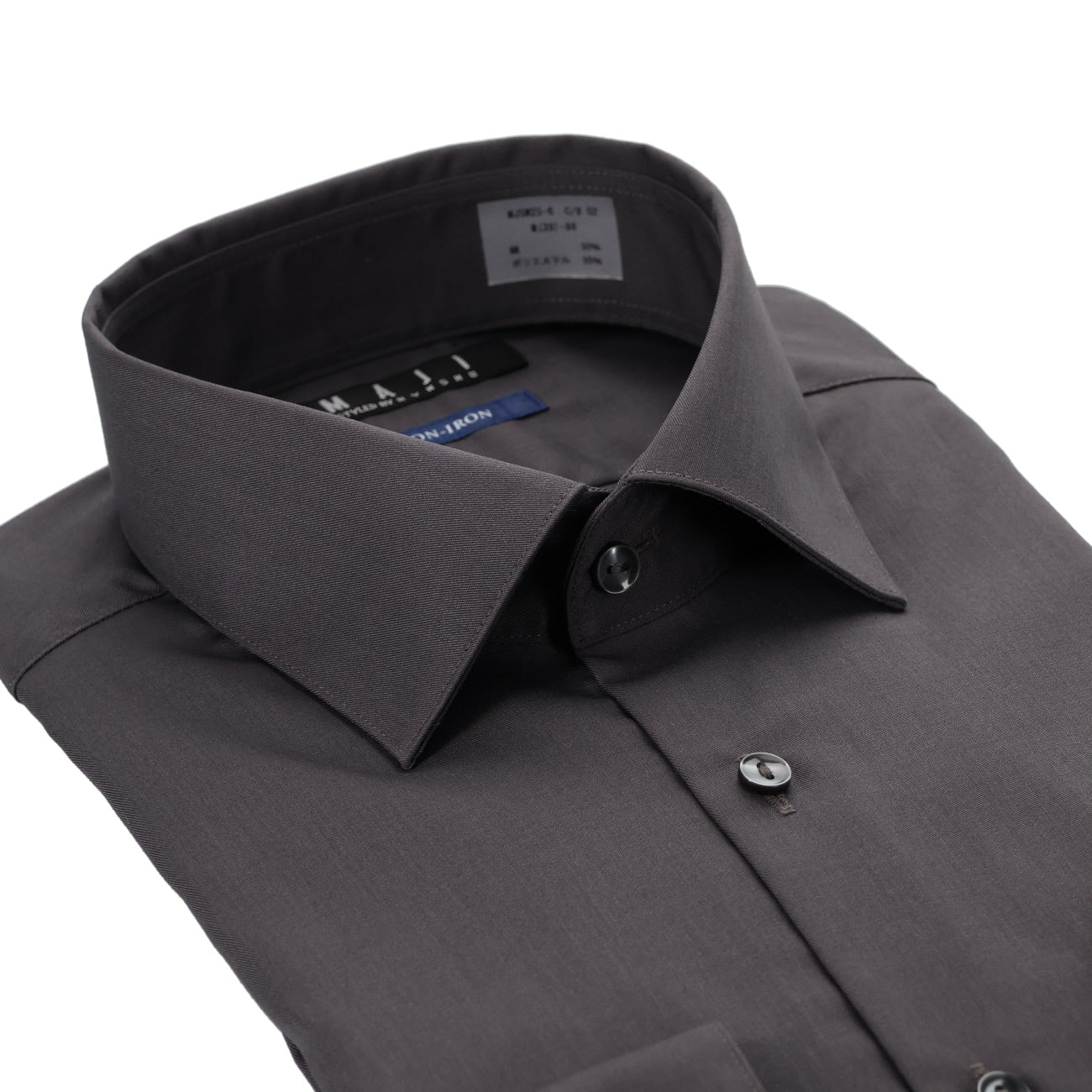 Non-iron Spread Collar Slim Shirt - Gray_03