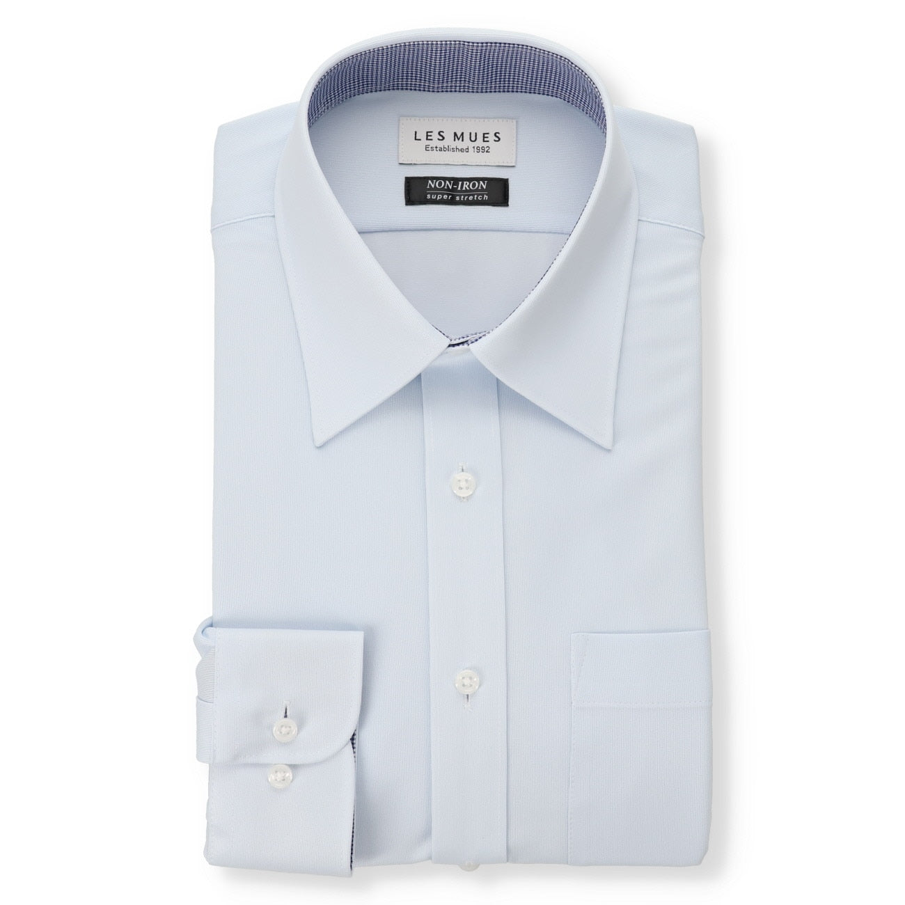 Non-iron Super Stretch Point Collar Shirt - Blue_01