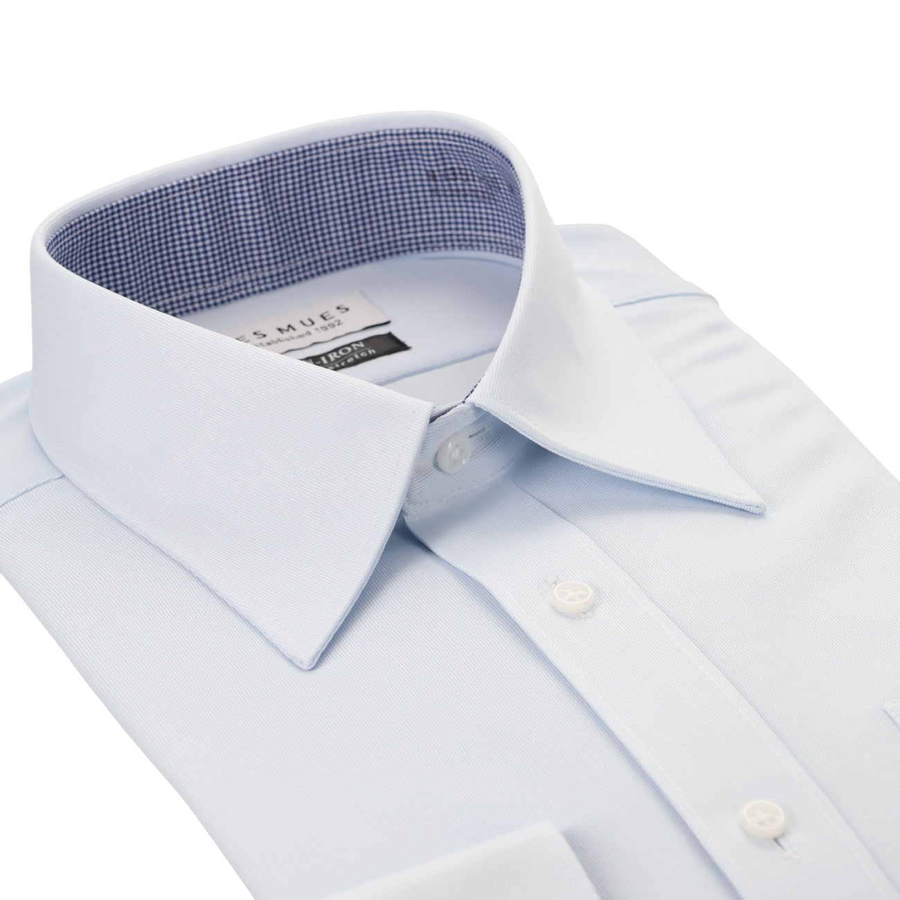 Non-iron Super Stretch Point Collar Shirt - Blue_03